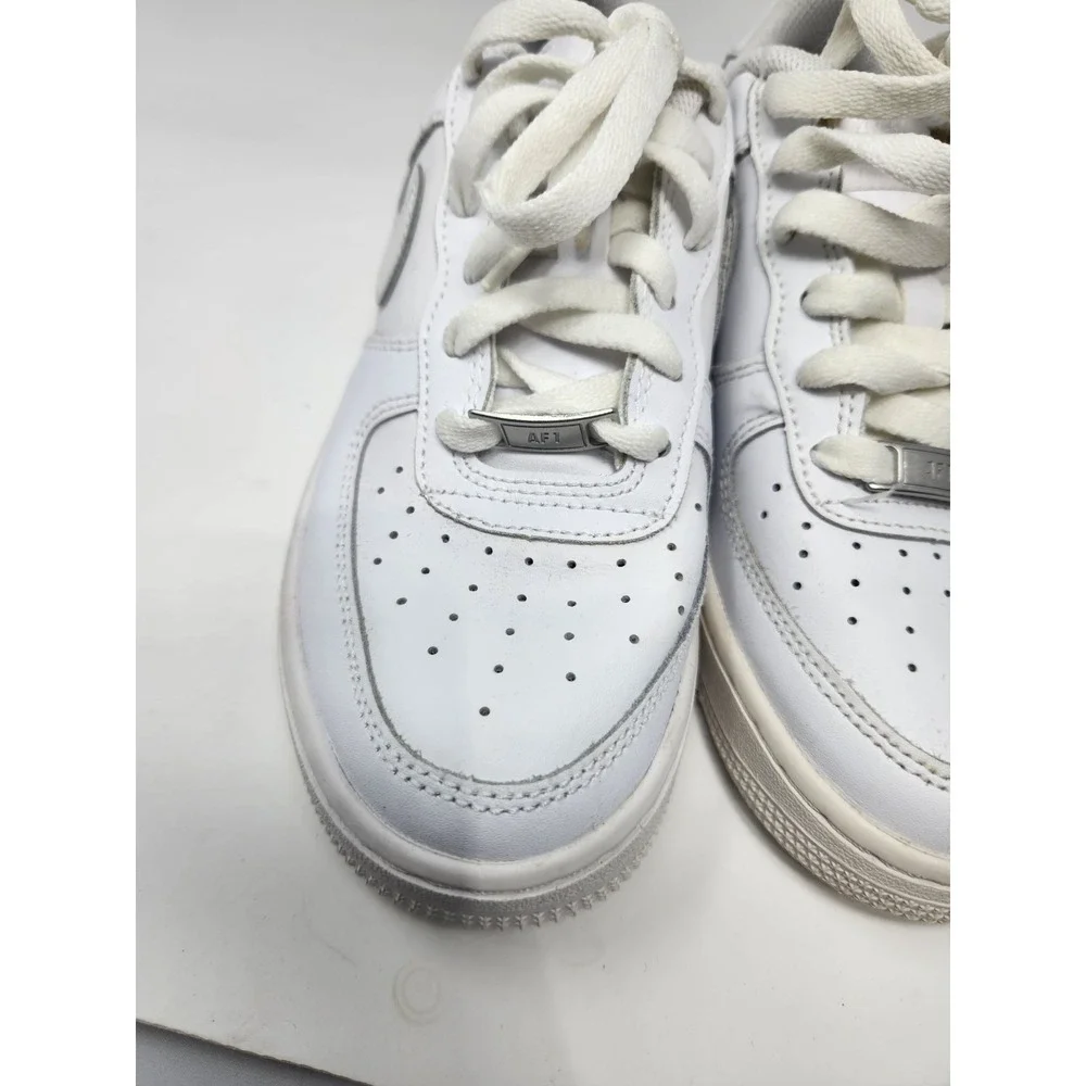 Nike Air Force 1 Boys Youth 5.5Y Triple White Swoosh Casual AF1 DH2920-111